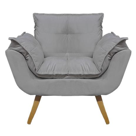 Poltrona Cadeira Opala Retro Decorativa Para Mesa Sala Escritório RL Decor - Suede Cinza Claro Menor preço em Poltrona Cadeira Opala Retro Decorativa Para Mesa Sala Escritório RL Decor - Suede Cinza Claro