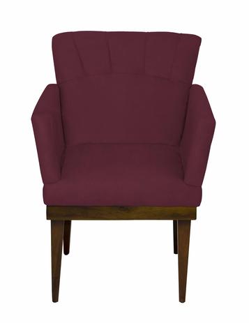 Poltrona Cadeira Para Sala Quarto Recepção Clinica Suzi Base Madeira - Sued Marsala - Nanda decor é boa?