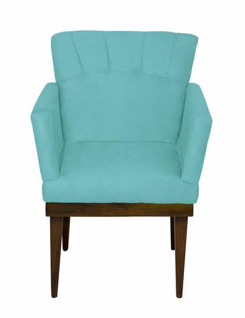 Poltrona Cadeira Para Sala Quarto Recepção Clinica Suzi Base Madeira - Sued Turquesa - Di menezes decor é boa?