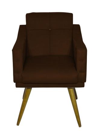 Poltrona Cadeira Retrô Decorativa Para Sala Estar Quarto Decoração Rafale - Sued Marrom - Nanda decor é boa?