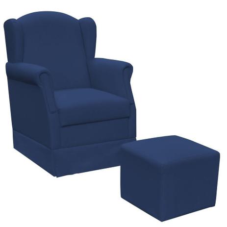 Poltrona de Amamentação com Balanço e Puff Elisa Suede Azul Marinho - Lym Decor - Lymdecor Menor preço em Poltrona de Amamentação com Balanço e Puff Elisa Suede Azul Marinho - Lym Decor - Lymdecor