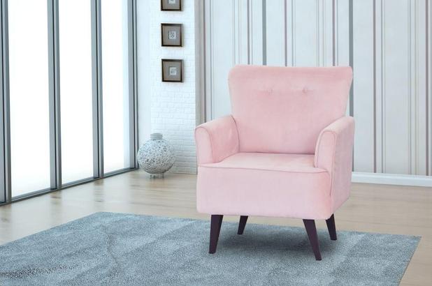 Poltrona Decorativa 1 lugar Judite - Rosa - Matrix Menor preço em Poltrona Decorativa 1 lugar Judite - Rosa - Matrix