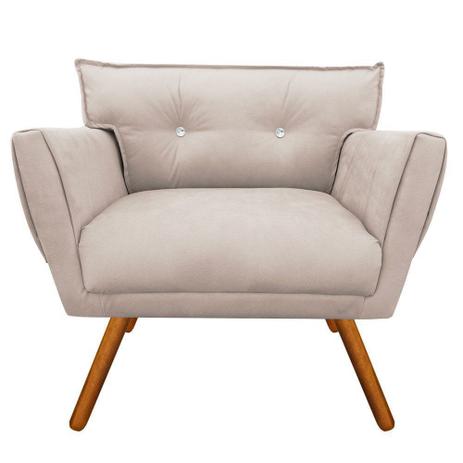 Poltrona Decorativa Anitta Suede Bege com Strass - DRossi Menor preço em Poltrona Decorativa Anitta Suede Bege com Strass - DRossi