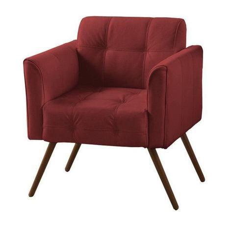 Poltrona Decorativa Bia Couro Vermelho - Gran Belo Menor preço em Poltrona Decorativa Bia Couro Vermelho - Gran Belo