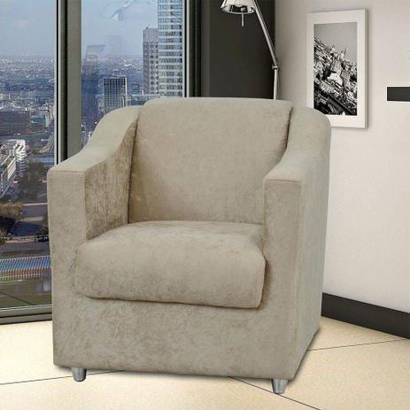 Poltrona Decorativa Bia Matrix Suede Amassado Bege Menor preço em Poltrona Decorativa Bia Matrix Suede Amassado Bege