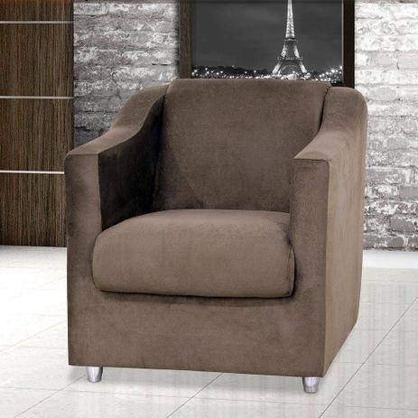 Poltrona Decorativa Bia Matrix Suede Marrom Menor preço em Poltrona Decorativa Bia Matrix Suede Marrom