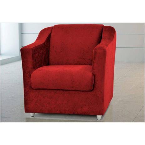Poltrona Decorativa Bia Suede Vermelho B 389 - Matrix Menor preço em Poltrona Decorativa Bia Suede Vermelho B 389 - Matrix
