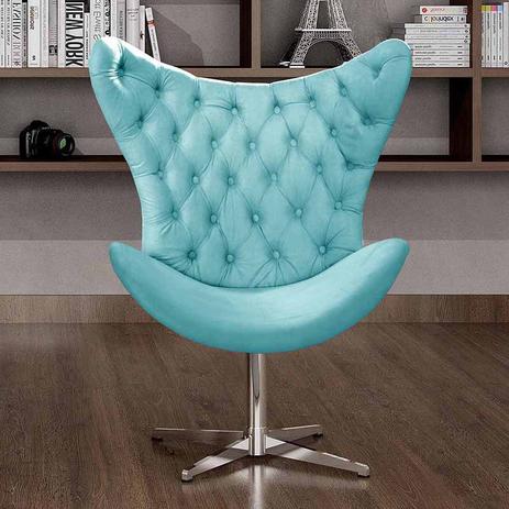Poltrona Decorativa Captonê Alice com Pés Alumínio Bella Decor Menor preço em Poltrona Decorativa Captonê Alice com Pés Alumínio Bella Decor