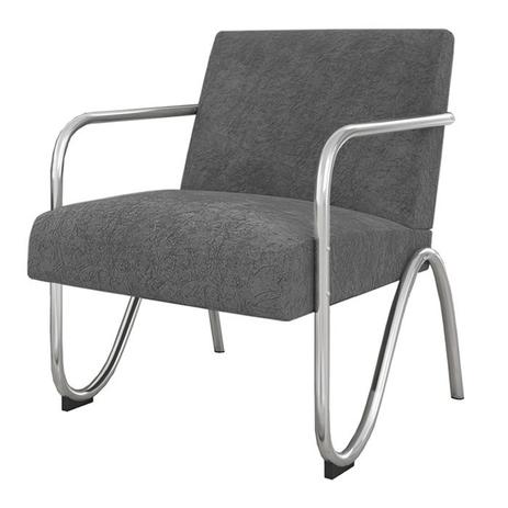 Poltrona Decorativa Cromada Aspen Linho Cinza JRV Menor preço em Poltrona Decorativa Cromada Aspen Linho Cinza JRV