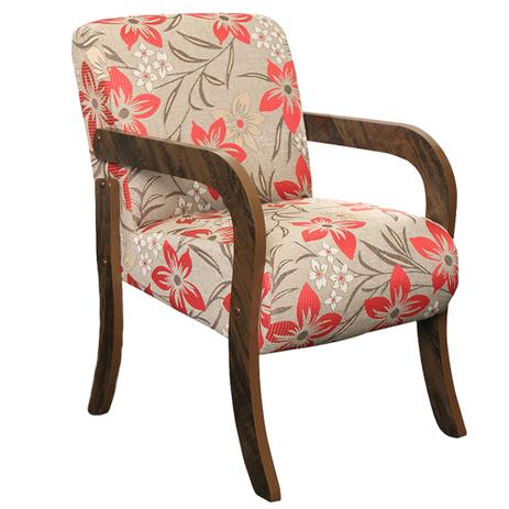 Poltrona decorativa estampada estofada Dubai Tripole Vermelho - Elo Menor preço em Poltrona decorativa estampada estofada Dubai Tripole Vermelho - Elo