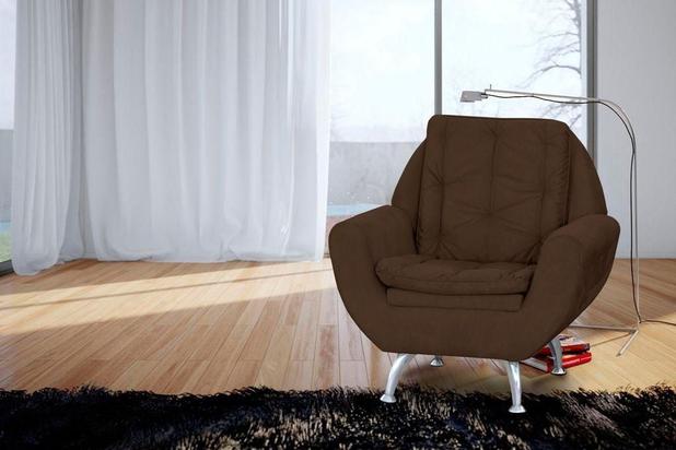 Poltrona Decorativa Glória - Marrom - Matrix Menor preço em Poltrona Decorativa Glória - Marrom - Matrix