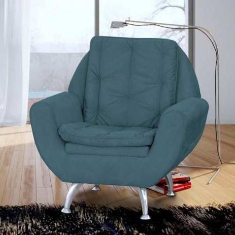 Poltrona Decorativa Glória Suede Azul Claro B 372- Matrix Menor preço em Poltrona Decorativa Glória Suede Azul Claro B 372- Matrix