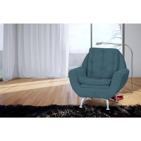 Menor preço em Poltrona Decorativa Glória Suede Azul Claro B 373- Matrix