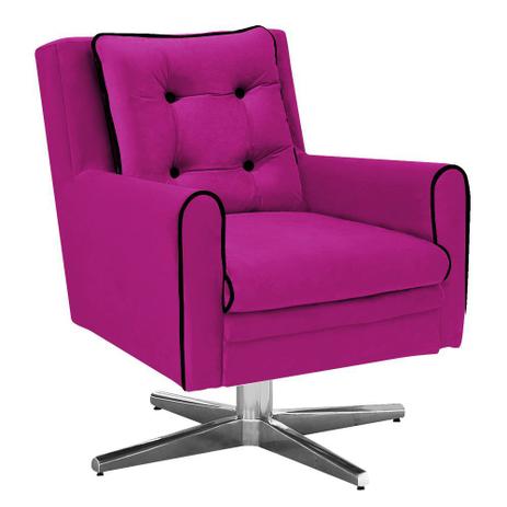 Menor preço em Poltrona Decorativa Madri Suede Pink com Base Estrela em Alumínio - DRossi