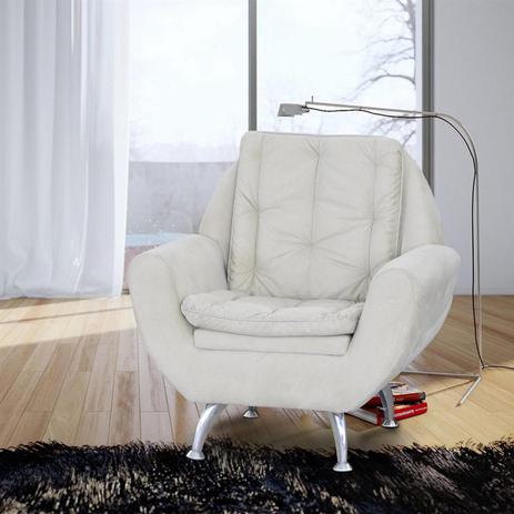 Poltrona Decorativa Matrix Glória Suede Pena Bege Menor preço em Poltrona Decorativa Matrix Glória Suede Pena Bege