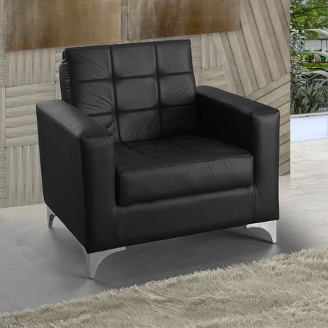 Poltrona Decorativa Matrix Thainá Com Pés Alumínio Korino Preto Menor preço em Poltrona Decorativa Matrix Thainá Com Pés Alumínio Korino Preto