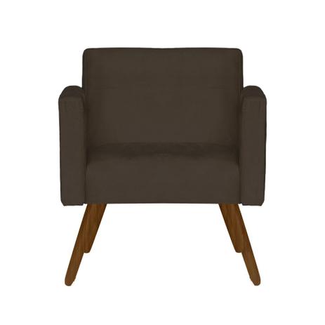Poltrona Decorativa Milão Tecido Suede Marrom Pés Palito Castanho - Mobília decor Menor preço em Poltrona Decorativa Milão Tecido Suede Marrom Pés Palito Castanho - Mobília decor