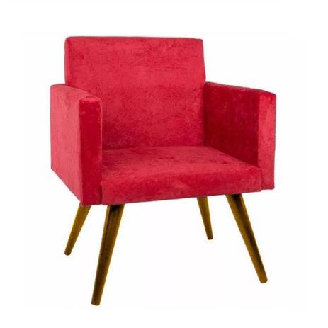 Poltrona decorativa nina sued vermelho - Estofado galiani Menor preço em Poltrona decorativa nina sued vermelho - Estofado galiani