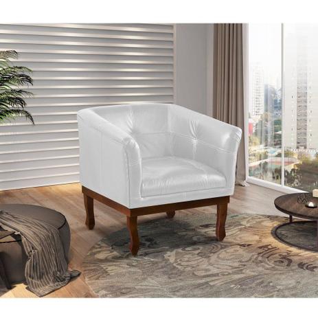 Poltrona Decorativa Noah Couro Branco - Gran Belo Menor preço em Poltrona Decorativa Noah Couro Branco - Gran Belo
