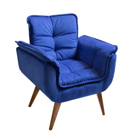 Poltrona Decorativa Opalla II Suede Azul - House deccor Menor preço em Poltrona Decorativa Opalla II Suede Azul - House deccor
