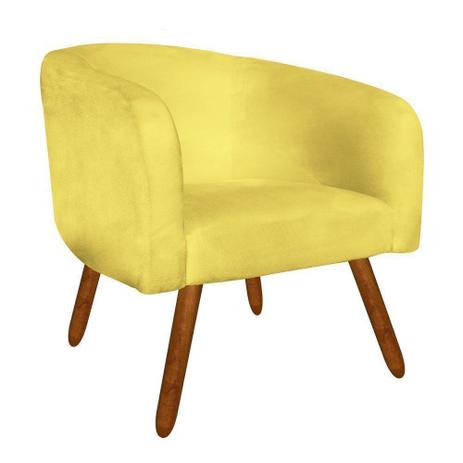 Poltrona Decorativa Stella Suede Amarelo Pés Palito - D'Rossi Menor preço em Poltrona Decorativa Stella Suede Amarelo Pés Palito - D'Rossi