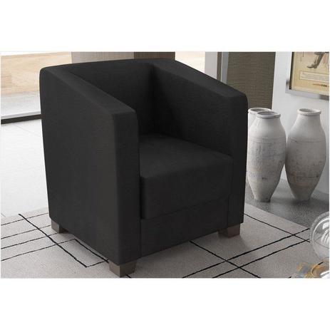 Poltrona Decorativa Valéria com Pés em PVC Suede Preto - JS Móveis Menor preço em Poltrona Decorativa Valéria com Pés em PVC Suede Preto - JS Móveis