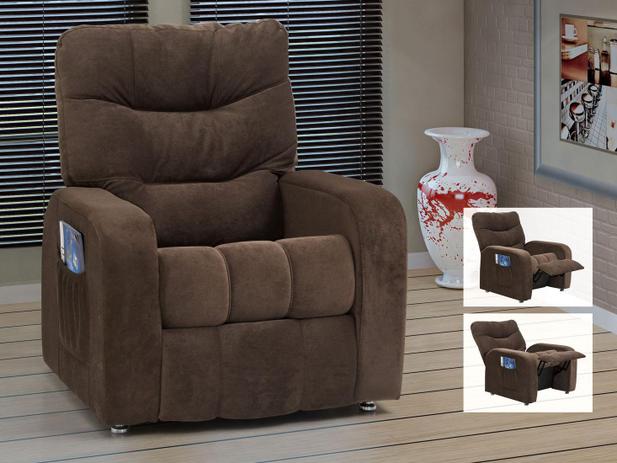 Poltrona do Papai Reclinável 3 Posições Suede - Matrix Azera Menor preço em Poltrona do Papai Reclinável 3 Posições Suede - Matrix Azera