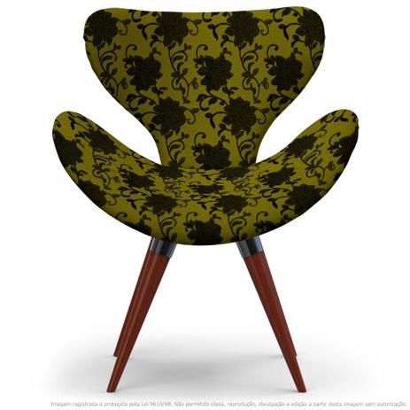 Poltrona Egg Floral Preto E Amarelo Cadeira Decorativa com Base Fixa - Lubrano decor Menor preço em Poltrona Egg Floral Preto E Amarelo Cadeira Decorativa com Base Fixa - Lubrano decor