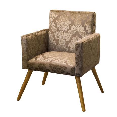 Poltrona Larissa Revestimento Suede Estampado Papel Bege - S.E. De Cristo - V7 decor Menor preço em Poltrona Larissa Revestimento Suede Estampado Papel Bege - S.E. De Cristo - V7 decor