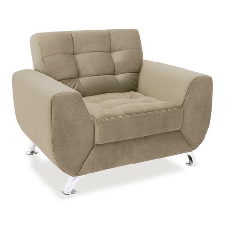 Poltrona Larissa Suede Bege Linoforte Menor preço em Poltrona Larissa Suede Bege Linoforte