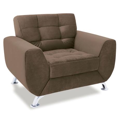 Poltrona Larissa Suede Marrom Linoforte Menor preço em Poltrona Larissa Suede Marrom Linoforte