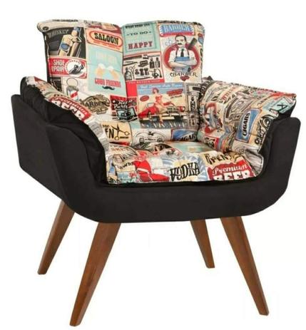 Poltrona Opalla Retrô Bar - Base Palito Imbuia - Dikaza móveis e decorações Menor preço em Poltrona Opalla Retrô Bar - Base Palito Imbuia - Dikaza móveis e decorações