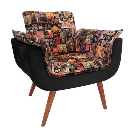 Poltrona Opalla Suede Cerveja Beer Retrô Com Preto Pé Palito DM Interiores Menor preço em Poltrona Opalla Suede Cerveja Beer Retrô Com Preto Pé Palito DM Interiores