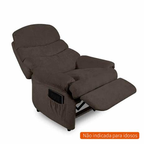 Poltrona Reclinável Germany Suede Amassado Marrom - American comfort Menor preço em Poltrona Reclinável Germany Suede Amassado Marrom - American comfort