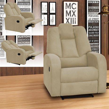 Poltrona Reclinável Montana Suede Bege B 255 - Matrix - Doce Lar Decorações Menor preço em Poltrona Reclinável Montana Suede Bege B 255 - Matrix - Doce Lar Decorações