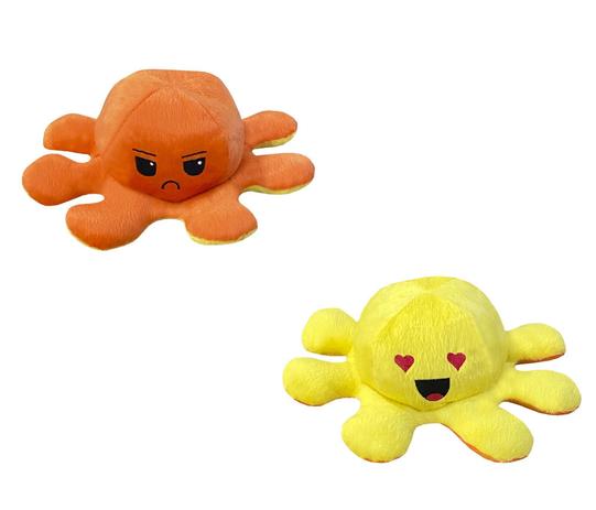 Polvo Feliz/Bravo Reversível Humor Varias Cores Pelúcia 30cm Bipolar Laranja com Amarelo - Anjo Ninho é boa?