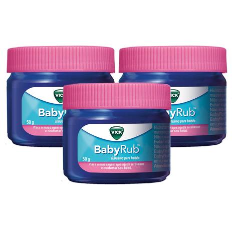 Pomada Vick Baby Rub Calmante para Bebês 50g kit c/ 3 Menor preço em Pomada Vick Baby Rub Calmante para Bebês 50g kit c/ 3