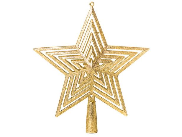 Ponteira de Árvore de Natal Estrela 20cm Ouro - 1141674 Cromus Menor preço em Ponteira de Árvore de Natal Estrela 20cm Ouro - 1141674 Cromus