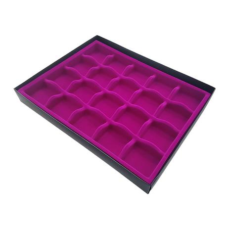 Porta acessórios aveludado 20 nichos pink Ideal Pack Menor preço em Porta acessórios aveludado 20 nichos pink Ideal Pack