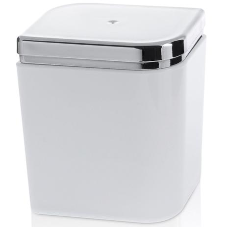 Porta Algodão Cotonete Cromo Pétala Bancada Pia Banheiro Ou Branco e Prata Menor preço em Porta Algodão Cotonete Cromo Pétala Bancada Pia Banheiro Ou Branco e Prata