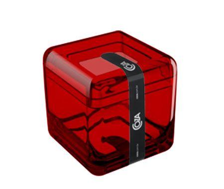 Porta Algodão e Cotonetes Cube Vermelho Transparente Coza - Brinox Menor preço em Porta Algodão e Cotonetes Cube Vermelho Transparente Coza - Brinox