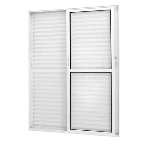 Porta Balcão de Correr com Veneziana de Alumínio Branco 3 Folhas Móveis Atlântica Magnum - 2.10 (A) X 1.20 (L) - Atlântica Esquadrias Menor preço em Porta Balcão de Correr com Veneziana de Alumínio Branco 3 Folhas Móveis Atlântica Magnum - 2.10 (A) X 1.20 (L) - Atlântica Esquadrias