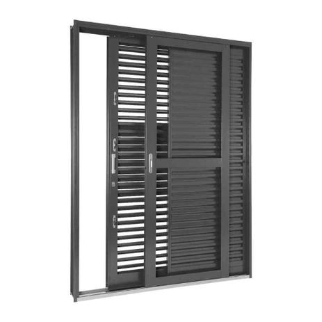 Porta Balcão de Correr em Aço 217 x 160 x 16 cm 3 Folhas Direita Silenfort Sasazaki Menor preço em Porta Balcão de Correr em Aço 217 x 160 x 16 cm 3 Folhas Direita Silenfort Sasazaki