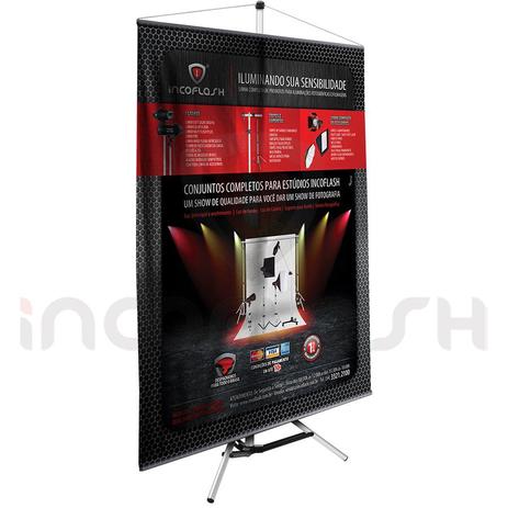 Porta banner mini ii (0,68/1,90m) - Incoflash Menor preço em Porta banner mini ii (0,68/1,90m) - Incoflash