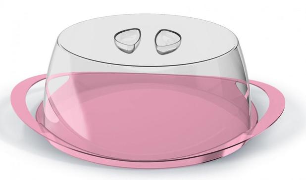 Porta Bolo 30x12cm Acrilico Rosa UZ - Uz utilidades Menor preço em Porta Bolo 30x12cm Acrilico Rosa UZ - Uz utilidades