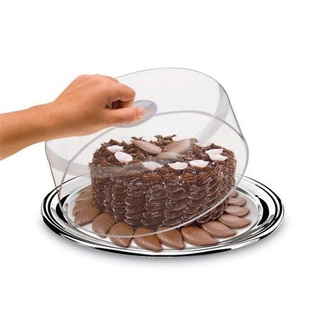 Porta Bolo Em Inox e Tampa Acrílica Transparente - 123 útil Menor preço em Porta Bolo Em Inox e Tampa Acrílica Transparente - 123 útil