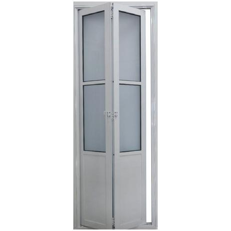 Porta Camarão de Alumínio Lambril 2,10 x 0,80 Com Vidro Mini Boreal Lux Esquerda Cor Branco - Linha Premium Menor preço em Porta Camarão de Alumínio Lambril 2,10 x 0,80 Com Vidro Mini Boreal Lux Esquerda Cor Branco - Linha Premium