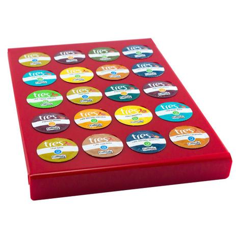 Porta Cápsula Acrílico Mesa Três Corações Vermelho- 20 un. - Marca Menor preço em Porta Cápsula Acrílico Mesa Três Corações Vermelho- 20 un. - Marca