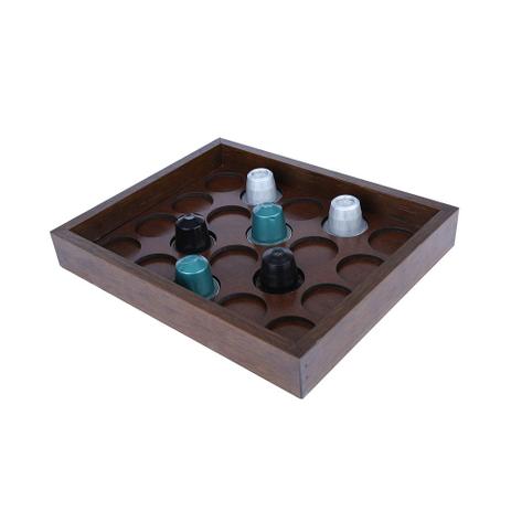 Porta-cápsulas em madeira para 20 cápsulas Nespresso Woodart 24,5x20cm Menor preço em Porta-cápsulas em madeira para 20 cápsulas Nespresso Woodart 24,5x20cm