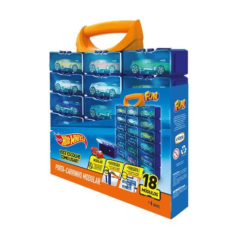 Porta Carrinhos Modular Fun Hot Wheels 18 Peças Azul é boa?